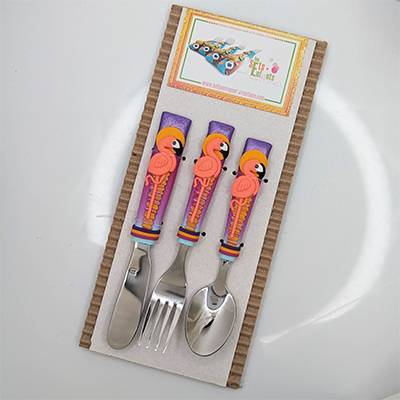 Couverts enfants Flamant Rose