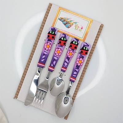 Couverts enfants Isabelle la coccinelle