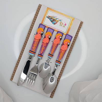 Couverts enfants Flamant Rose