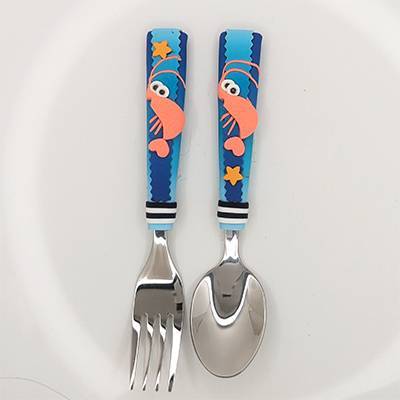 Duo Fourchette Cuillre Rosette la crevette