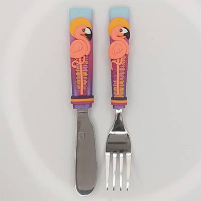 Duo Couteau fourchette Flamant rose